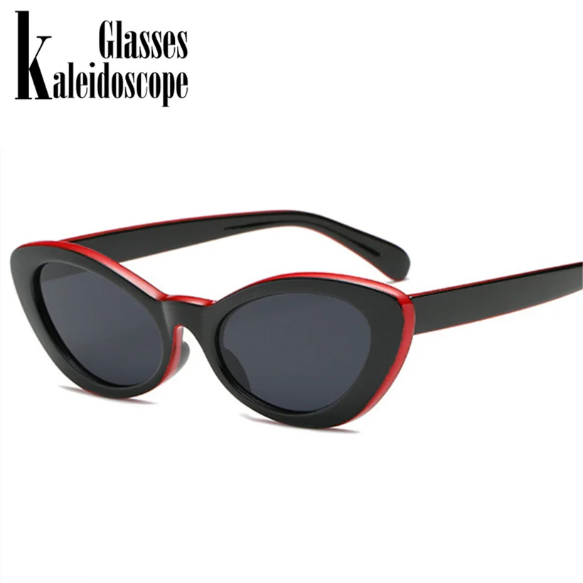 

Women Small Oval Sunglasses Cat Eye Retro Glasses Black Red Yellow Sun glasses for Women Vintage Sunglass Summer Style UV400