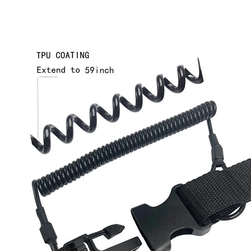 1pcs Diving Coil Lanyard Diving Lanyard With Dual Clips Quick Release Buckle Clips For Diving Cameras