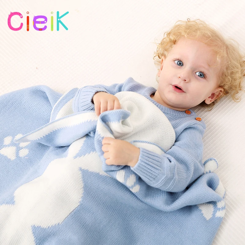 CieiK Baby Blanket Animal Bunny Muslin Floral Swaddle Newborn Girl Boy Soft Wrap Kids Photo Playing Knitted Warm Children Towel  (6)