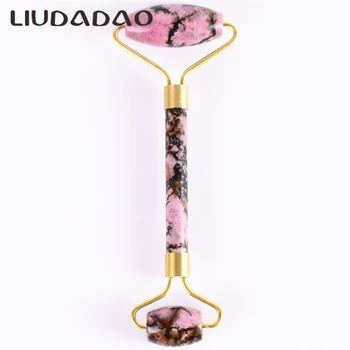 

Jade Massager Beauty Women Natural Rhodonite Rollers with Box Gifts Smooth Massager Skin Care Health Massager Tools Dropshipping