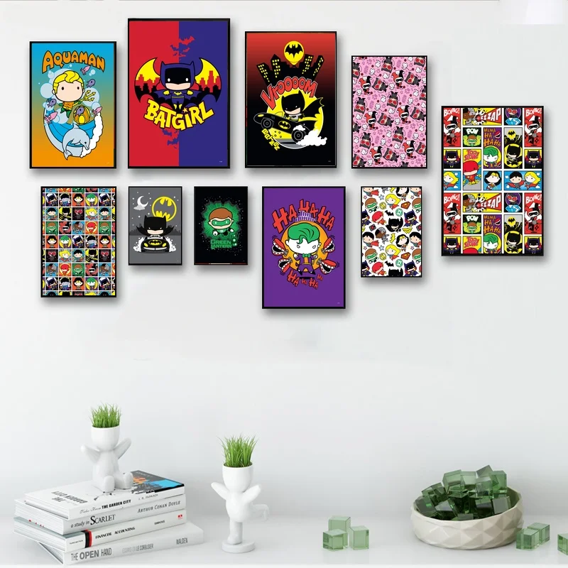 

DC Comics Marvel Superheroes Super Hero Cartoon Canvas Art Prints Painting Wall Picture for Children Living Room Decor
