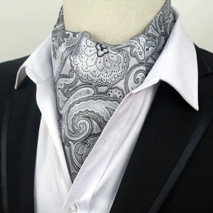 67 Цвета модные Для мужчин в горошек, в полоску, с цветочным принтом Пейсли формальный аскотский шейный платок для юных джентльменов человек самозавязанный полиэстер шелковые галстуки на свадьбу - Цвет: SMT-LJ07-08