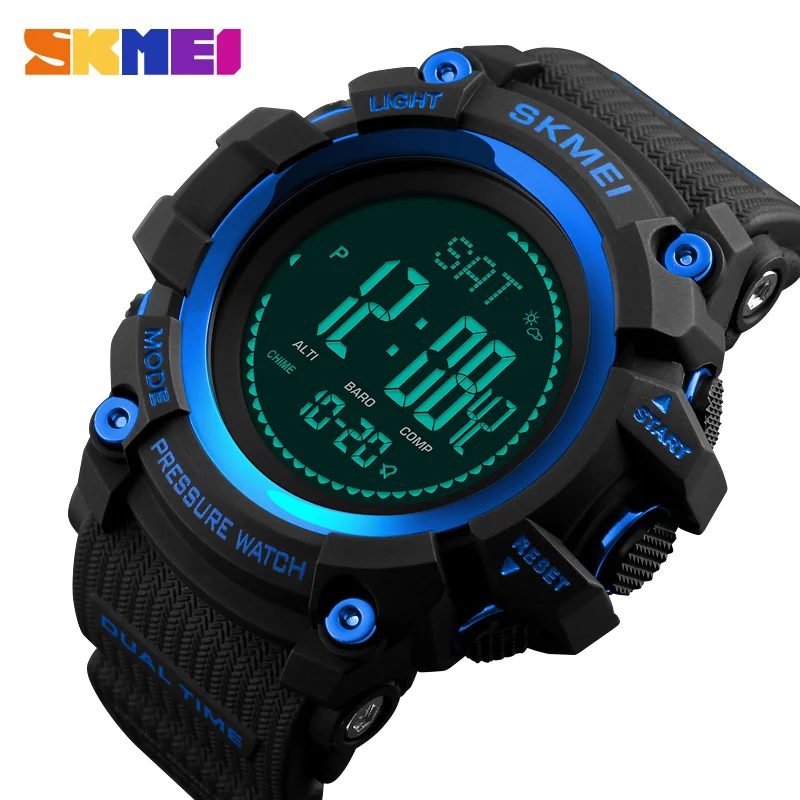 SKMEI Men Digital Watch Compass Thermometer Weather Pressure Altimeter Countdown Sport Watch Fashion Electronic Men's Watch