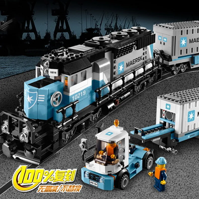 

21006 Technic Ultimate Series The Maersk Train Model Building Block 1234pcs Bricks Toys Compatible With Bela Creator 10219