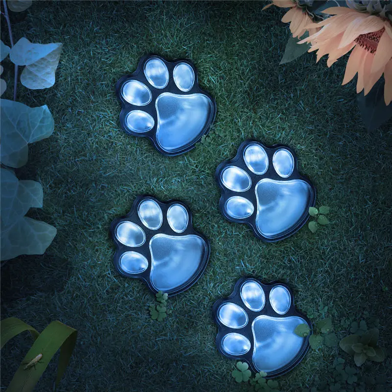 

ARILUX 1set/4pcs Solar Dog Animal Paw Solar Lawn Lamp Light LED Path Lamp Lighting String DIY For Outdoor Garden Decortion