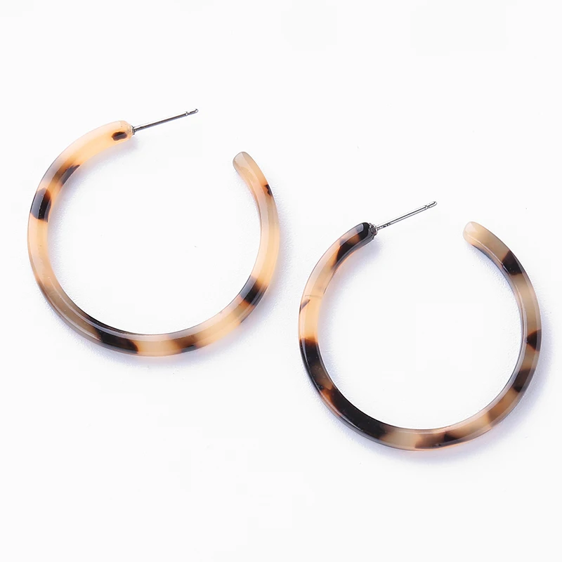 Tortoiseshell Leopard Hoop Earrings For Women Acetate Big Circle Round Elegant Jewelry Aretes De Mujer Modernos 2021 | Украшения и