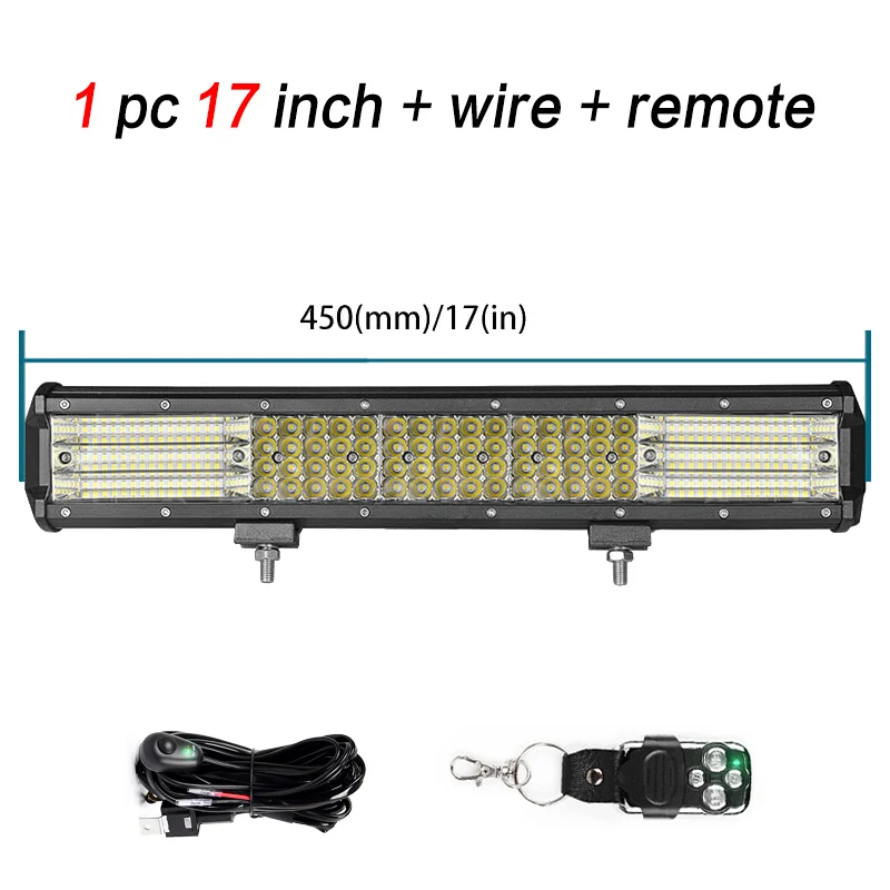 17 inch with Remote 12 дюймов 17 дюймов 20 дюймов в четыре ряда прямой светодиодный свет бар комбинированный луч противотуманная фара для Джип внедорожник вездеход УАЗ грузовик мото 12 В 24 В - Цвет: 17 inch with Remote