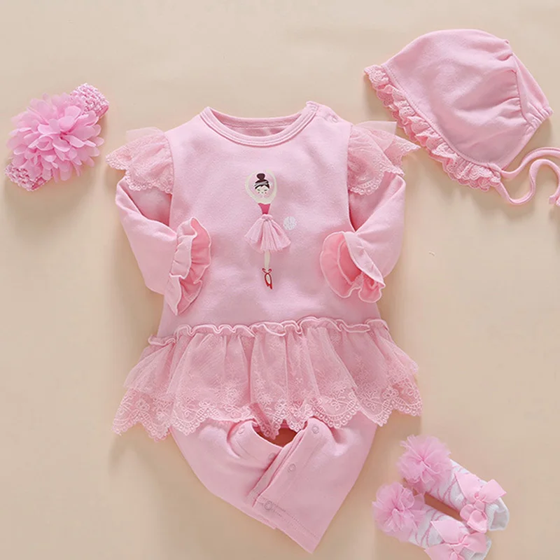 2018 Spring Cotton Newborn Baby Infants Girls Lace Princess Clothes