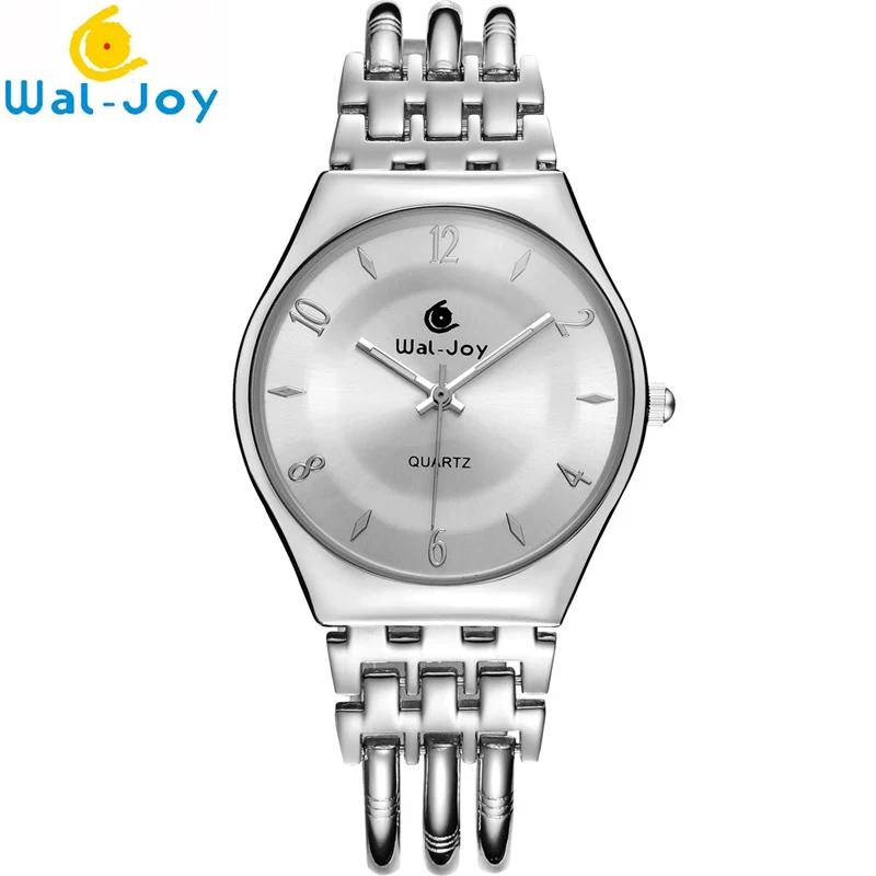 Wal-Joy Брендовые женские часы ультра тонкий циферблат роскошные золотые часы дамские нарядные часы водонепроницаемый браслет для часов подарок(WJ9006 - Цвет: Серебристый