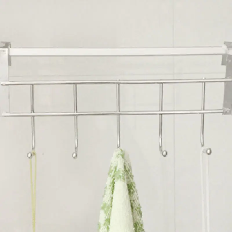 25cm Stainless Steel Seamless 5 Hook behind the door hook Bathroom