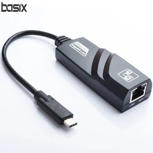 Basix usb 3,1 type c к RJ45 LAN сетевая карта type c интерфейс к RJ45 100/1000 Мбит/с Ethernet LAN адаптер Сеть Горячая Распродажа