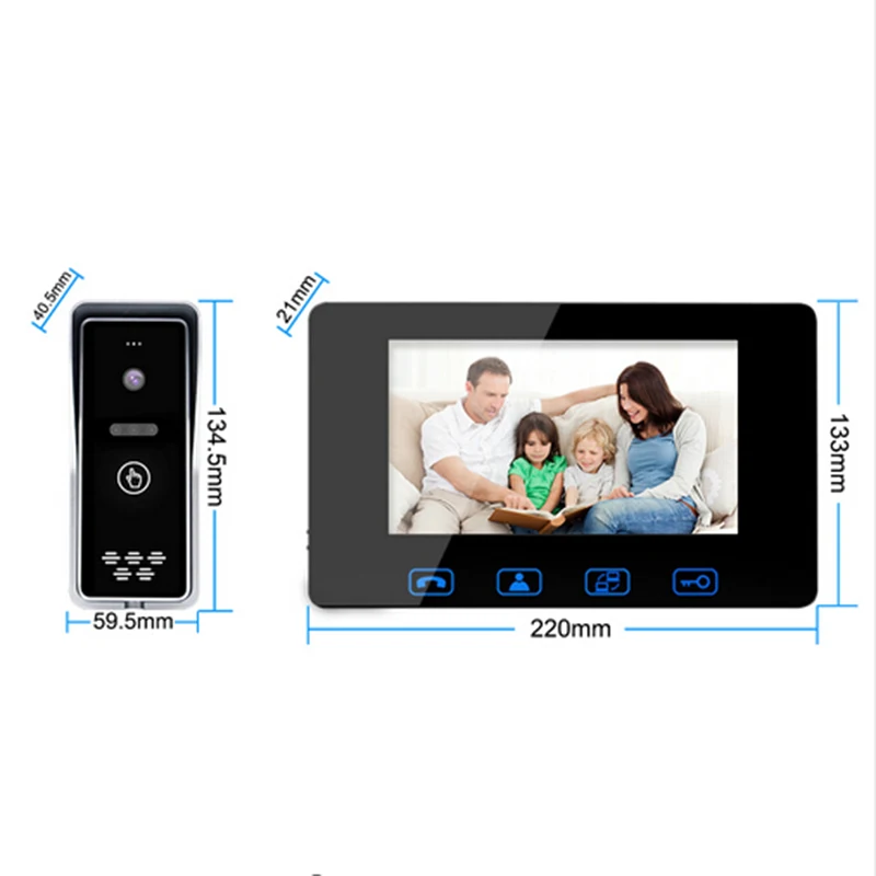 Saful 7 ''видеодомофон проводной монитор камера дверной звонок домашний открытый колонки настенный видеодомофон для безопасности жилых помещений