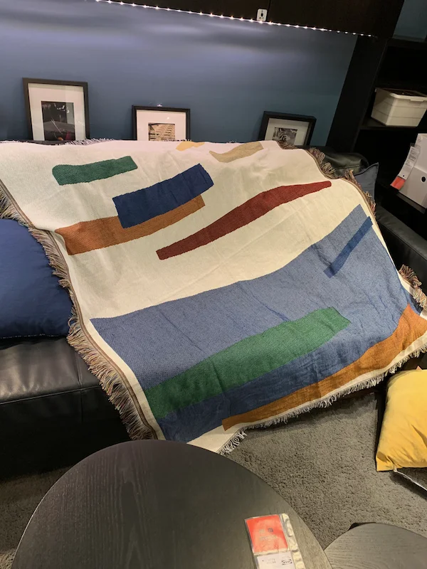 Простой абстрактный цвет блок линия одеяло индивидуальный Досуг Стиль кровать покрывало домашний диван декоративные иглы одеяло