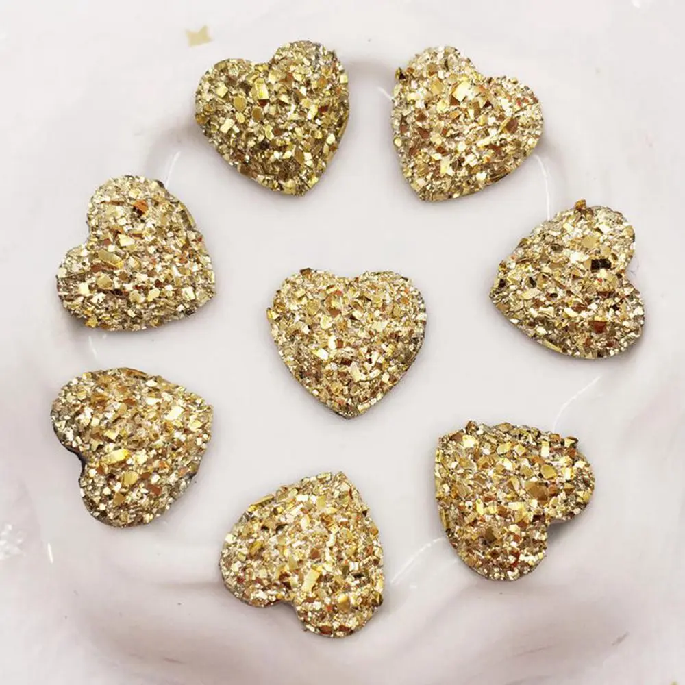 

100pcs Resin Ore Gem 12mm Heart Flat Back Rhinestone Appliques DIY Wedding Scrapbook Ornament Craft F567