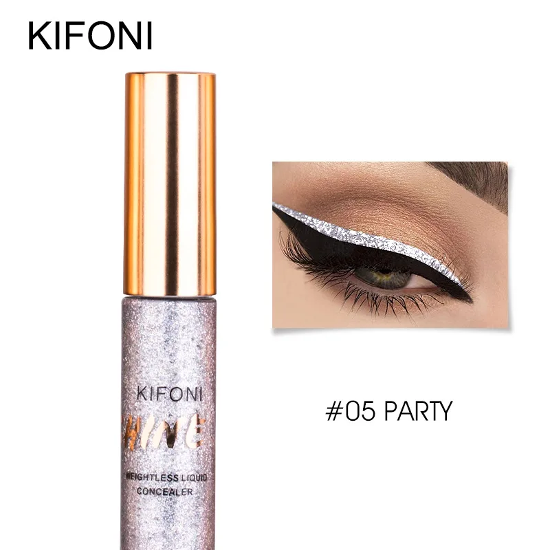 KIFONI Glitter Eyeliner Waterproof Makeup Eye Liner Pencils Long Lasting Shimmer White Blue Color Brand Liquid Eyeliner - Цвет: 05