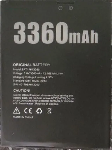 

New Mobile phone battery DOOGEE BAT17613360 X30 battery X30 3360mAh High capacit Original battery DOOGEE Mobile Accessories