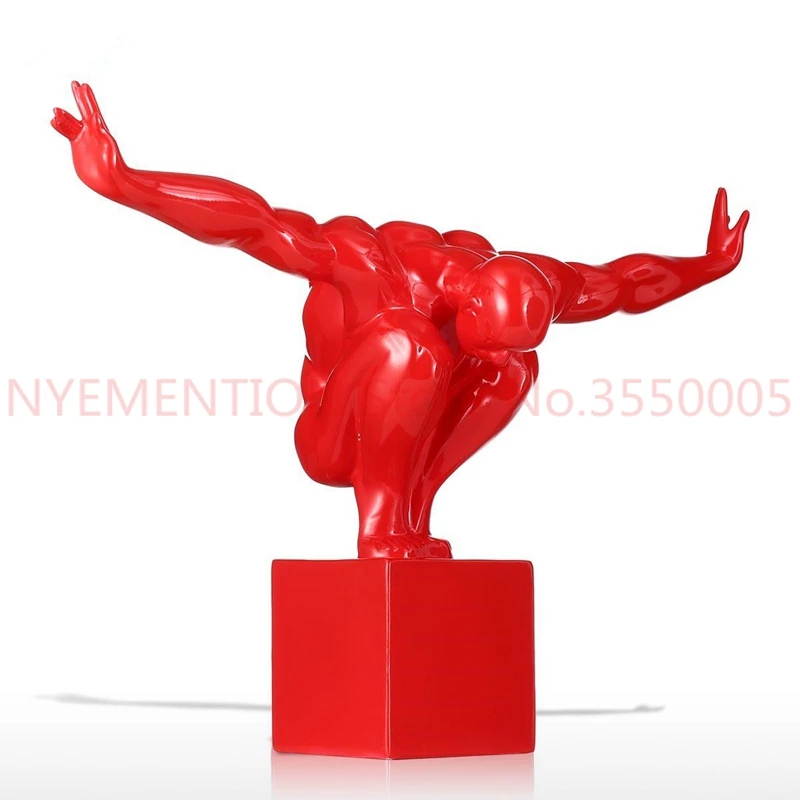 

Diver Fiberglass Sculpture Home Decoration 3 colors Red Silver Black Metal Artwork 1pcs