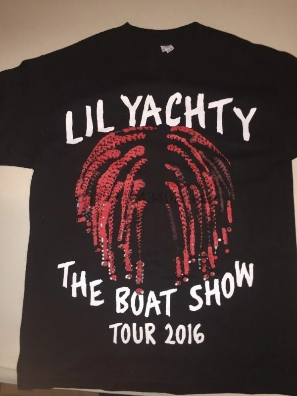 Новинка! Новая Черная футболка Lil Yachty The Boat Show Tour (размер США) S-XXL Q0r | Мужская одежда