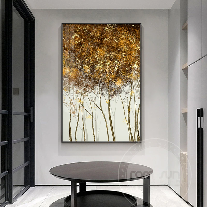 

Abstract Drop Gold Dots Canvas Painting Modern Poster Print Creative Tree Wall Art Picture for Living Room Fashion Cuadro Decor