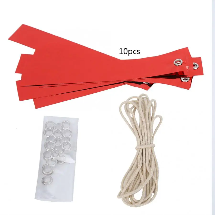 

10pcs Anti Bird Tape Red Reflective Bird Scare Tape Repellent Fox Pigeons Repeller Ribbon Tapes for Pest Control