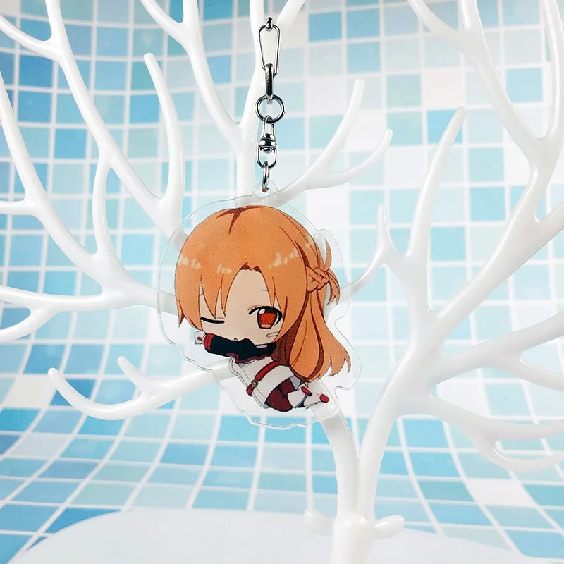 SAO Sword Art Online Аниме брелок Asuna Yuuki Kirito для ключей sleutelсущественное украшение