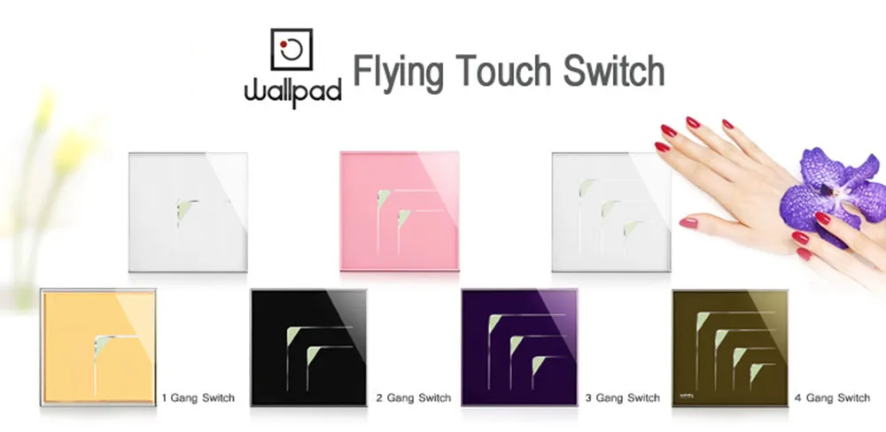 4 банды 1 способ Кристалл стекло светодиодный Белый сенсорный выключатель, Wallpad AC 110~ 250 В настенный светильник сенсорный экран переключатель