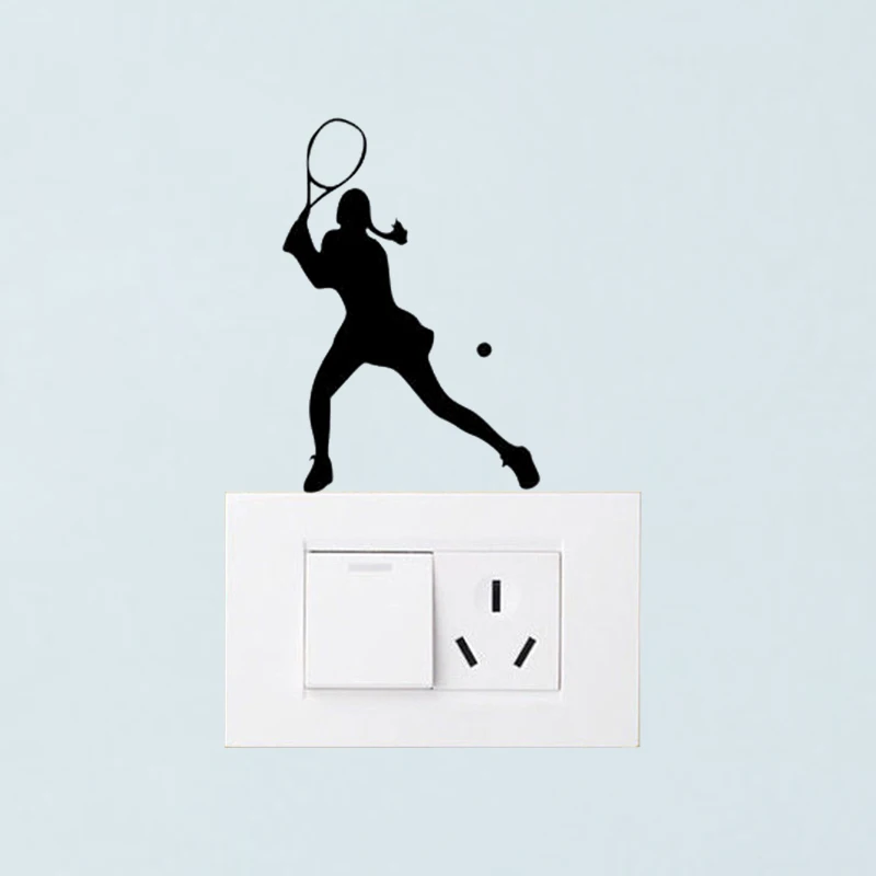 

Tennis Player Wall Sticker Home Decor Light Switch Decal Vinyl 6SS0539
