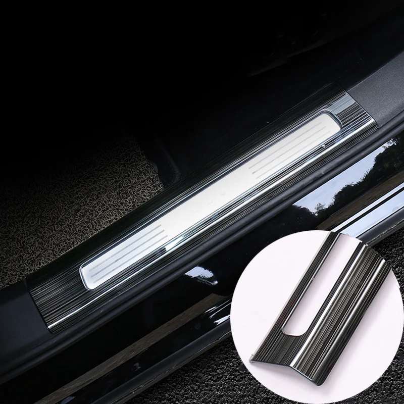 Для Volvo XC90 2015 2018 Черная Нержавеющая Автомобильная защита дверных порогов
