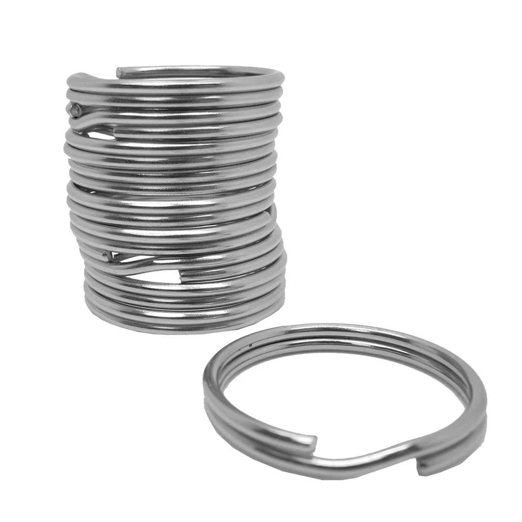 20X Durable Portable 316 Stainless Steel Gear Attachment Split Ring for Underwater Scuba Diving Surfing Boating 30mm+22mm