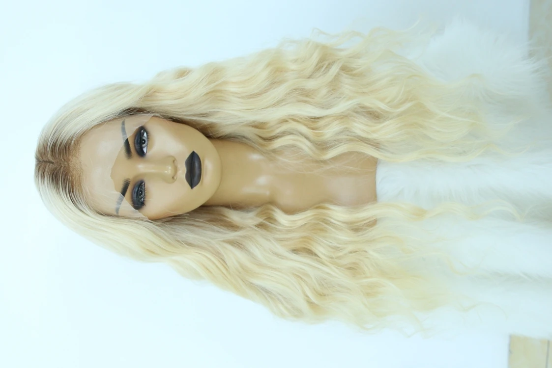 QueenKing hair Front Lace Wig 180% Density Ombre Color Ombre Wigs T6/613 Brazilian Remy hair Free Shipping Overnight