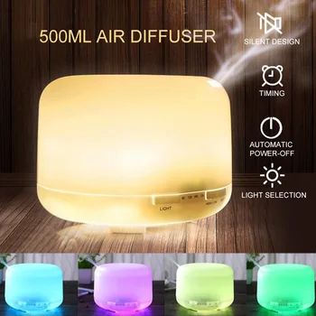 

Aroma Aromatherapy Essential Oil Diffuser Large Capacity Night Light 500ml Ultrasonic Air Humidifier Electric Cool Mist Maker