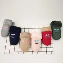 ARLONEET теплые детские перчатки из плюша и бархата, теплые перчатки для девочек и мальчиков с мультяшными глазами, теплые варежки, перчатки L0922