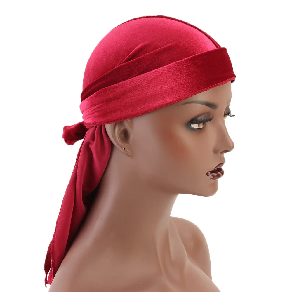 New-Material-Durag-Men-s-Velvet-Durags-Bandana-Turban-Doo-rag-Biker-Headwear-Headband-Pirate-Hat(3)