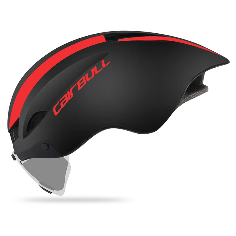 Велосипедный шлем с ТТ линзой для мужчин и женщин, открытый MTB велосипед, горный шоссейный гоночный велосипедный шлем, 285 г, ветрозащитные очки, велосипедный шлем - Цвет: Black Red