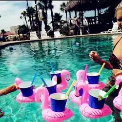 MYHOESWD мини Swimmingpool надувные игрушечные лошадки в вечерние партии ванная комната Фламинго одежда заплыва кольцо для напитков плавающая чашка