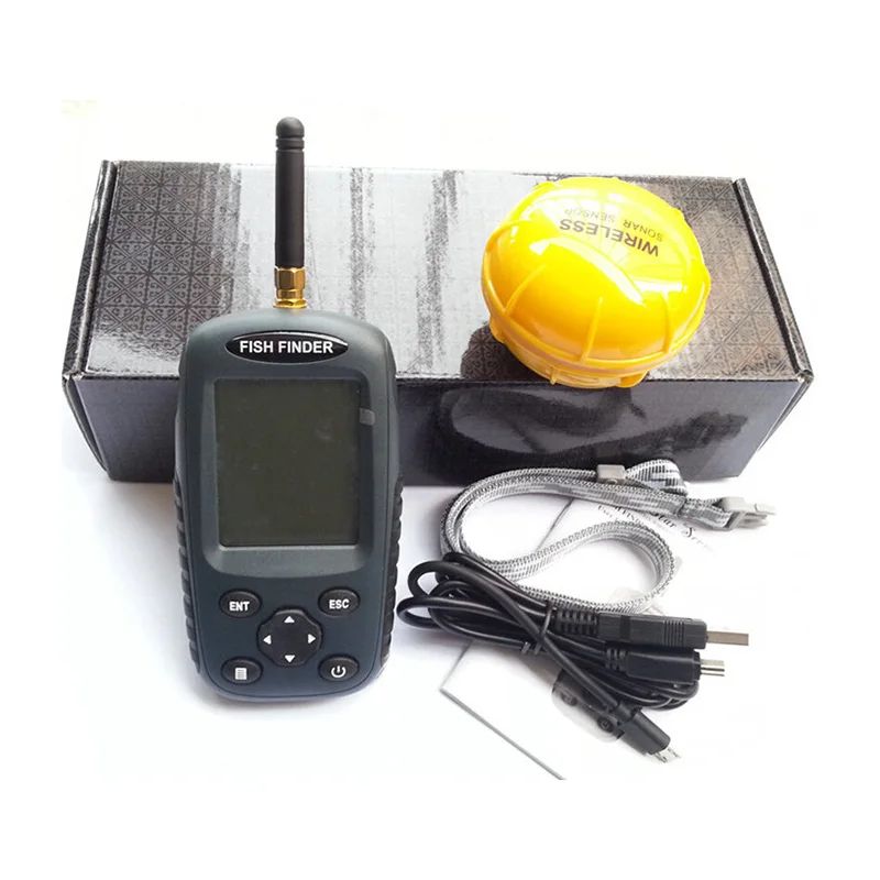جديد FF998 fishfinder السمك مكتشف waterpoof اللاسلكية الاستشعار 125 كيلو هرتز السونار السونار ترقية الإنجليزية/الروسية القائمة قابلة