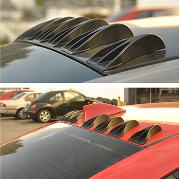 

2PCS Funny Car Stickers Eagle Claw Shape Shark Fin Diffuser 3D Car Stickers Roof Refitting Vortex Generator Carbon Fiber Pattern