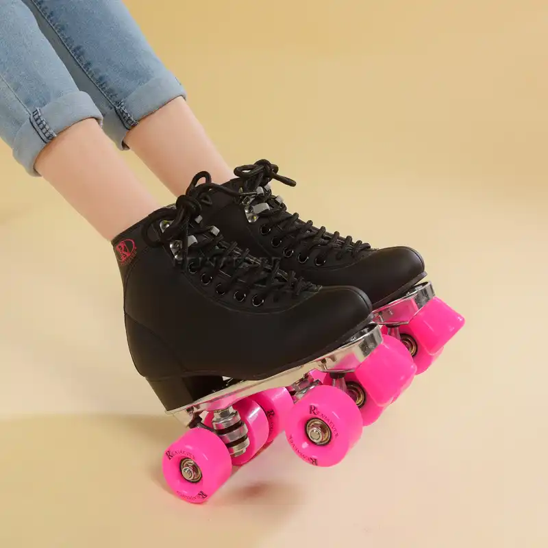 Reniaever Paten Kadın Paten Ayakkabı Alüminyum Taban Poliüretan Tekerlek Freni Ile Pembe Jantlar Siyah Ayakkabı Women Roller Womens Roller Skatesskate Women Aliexpress