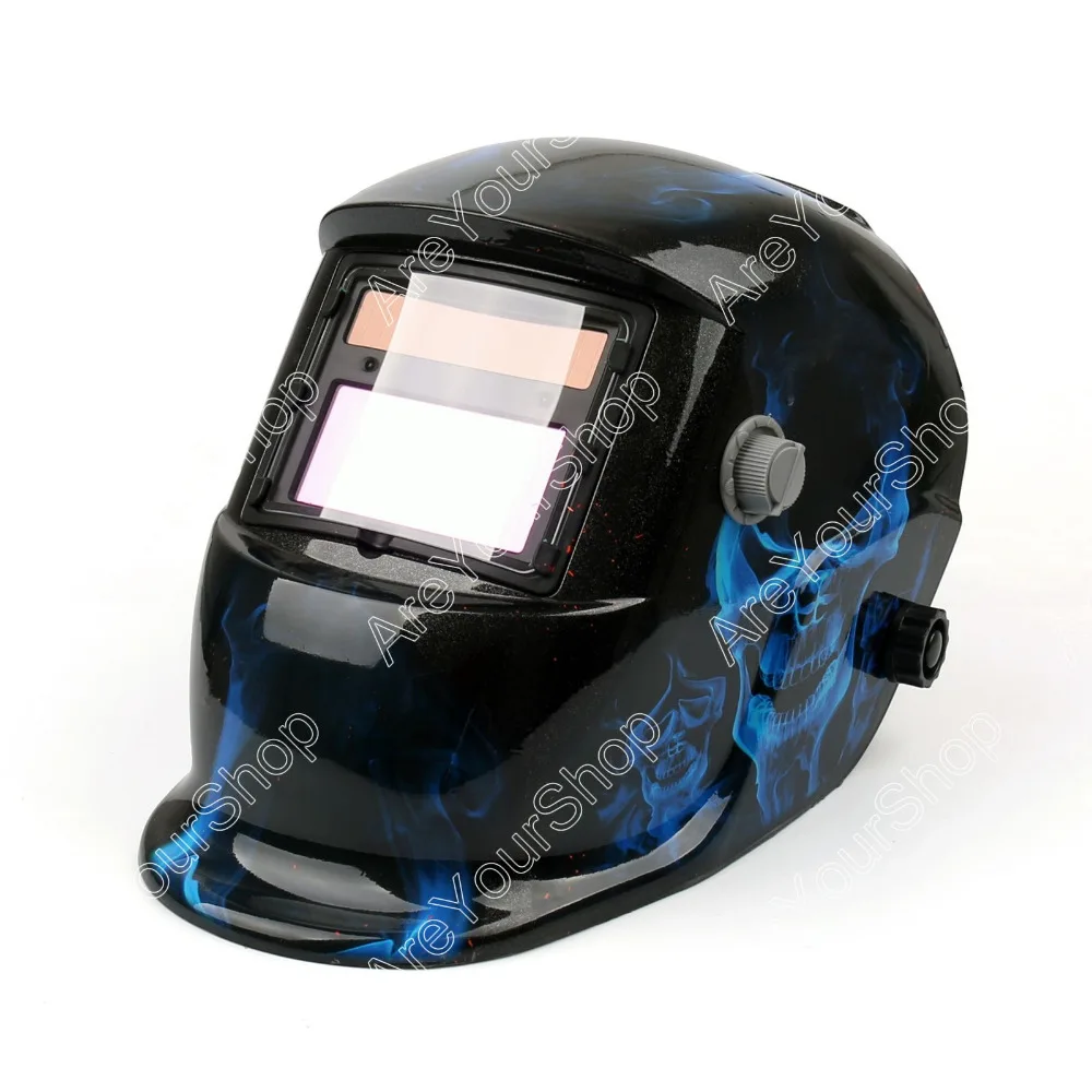 

Areyourshop Solar Auto Darkening Welding Helmet Arc Tig Mig Grinding Welder Mask 1Pcs Blue Good Quality for Welding Machine