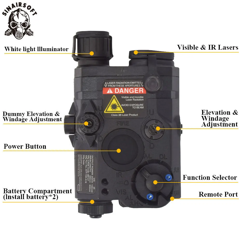 Принадлежности для страйкбола пейнтбола LA PEQ15 красный точечный Тактический свет PEQ красный лазер PEQ 15 ИК-огни с лазером охотничий Peq-15 элемент