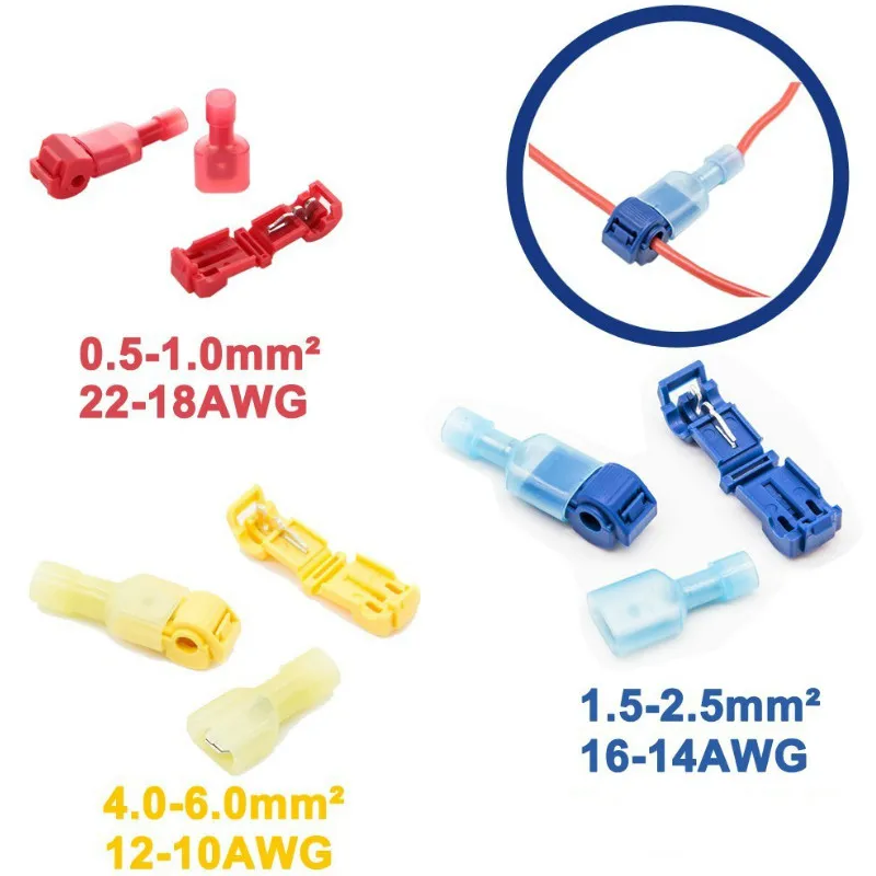 

40PCS/20Set Scotch Lock Quick Splice Wire Connectors Terminals Crimp Electrical Car 22-18AWG 0.5-1mm^2 AC/DC 300V 10A Wire Set
