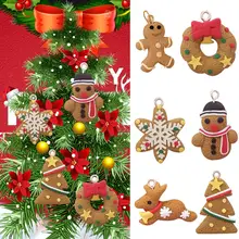 

6PCS gingerbread man pendant Christmas ornaments Christmas tree pendant PVC flexible plastic key chain doll pendant decoration