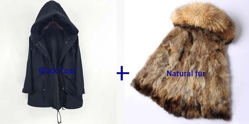 S-7XL Водонепроницаемая парка, пальто из натурального меха, зимняя куртка для женщин, натуральный мех енота, меховой воротник, Лисий мех, подкладка, теплая Толстая Уличная одежда - Color: Waterproof Coat