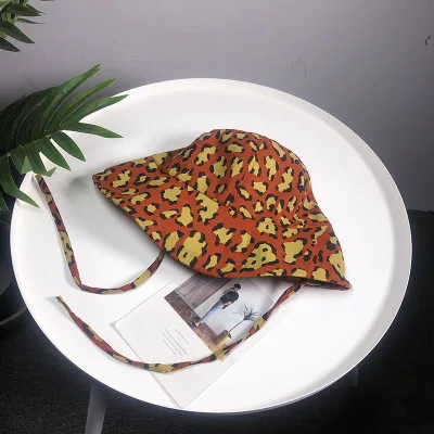 caramel Новая весенне-летняя индивидуальность леопардовая Рыбацкая шляпа Милая Повседневная для девочек, для путешествий, защита от солнца, шляпа от солнца - Цвет: caramel