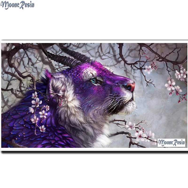 

MOONCRESIN 3D Diy Diamond Mosaic Purple Animals Diamond Painting Cross Stitch Full Square 5D Diamond Embroidery Decoration Gifts
