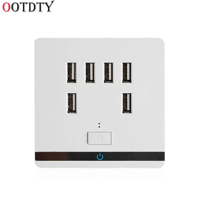 

OOTDTY 3.4A 6 Port USB Wall socket Outlet Charger Power Socket Receptacle Plate Panel Switch