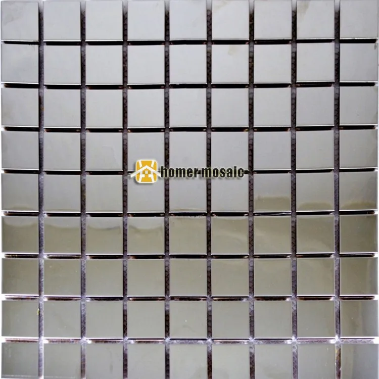 30 мм квадратный 304 форма Глянцевая готовой нержавеющей стали металлическая мозаика для гостиной кухня щитка камин мозаика