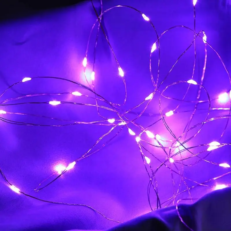 50 светодиодный светильник из прозрачной медной проволоки для фестиваля, вечерние, рождественские, свадебные, 6 цветов с пультом дистанционного управления