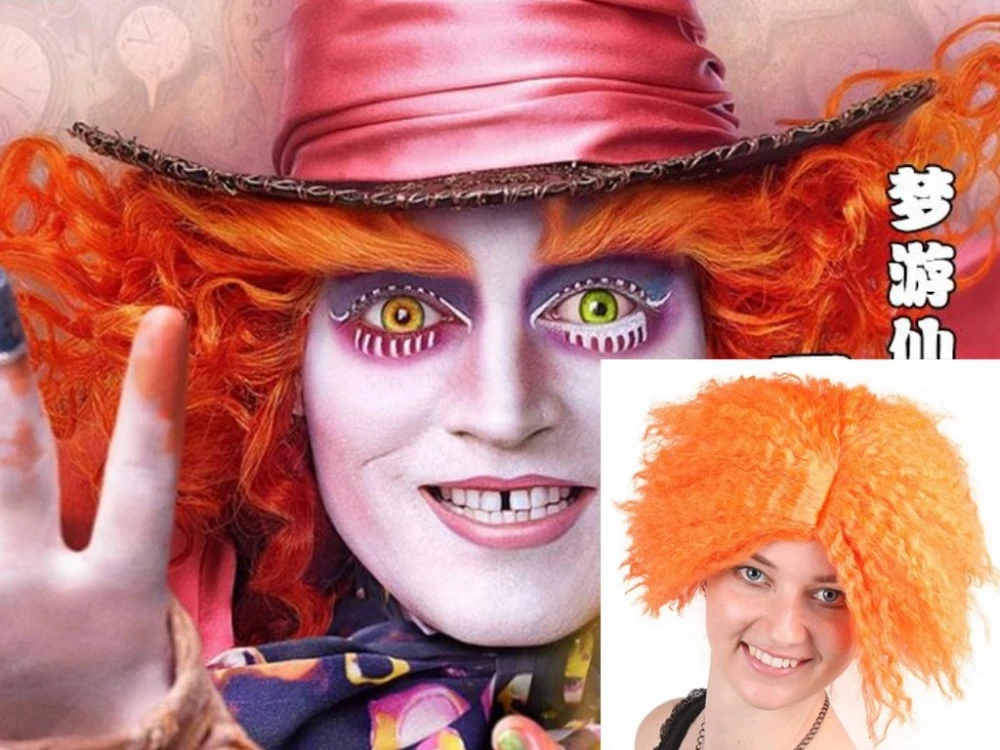 boliger flov Recept Alice in Wonderland The Mad Hatter Cosplay Wigs for Halloween Custome COS  Party Supplies|alice in|alice in the wonderlandalice in wonderland -  AliExpress