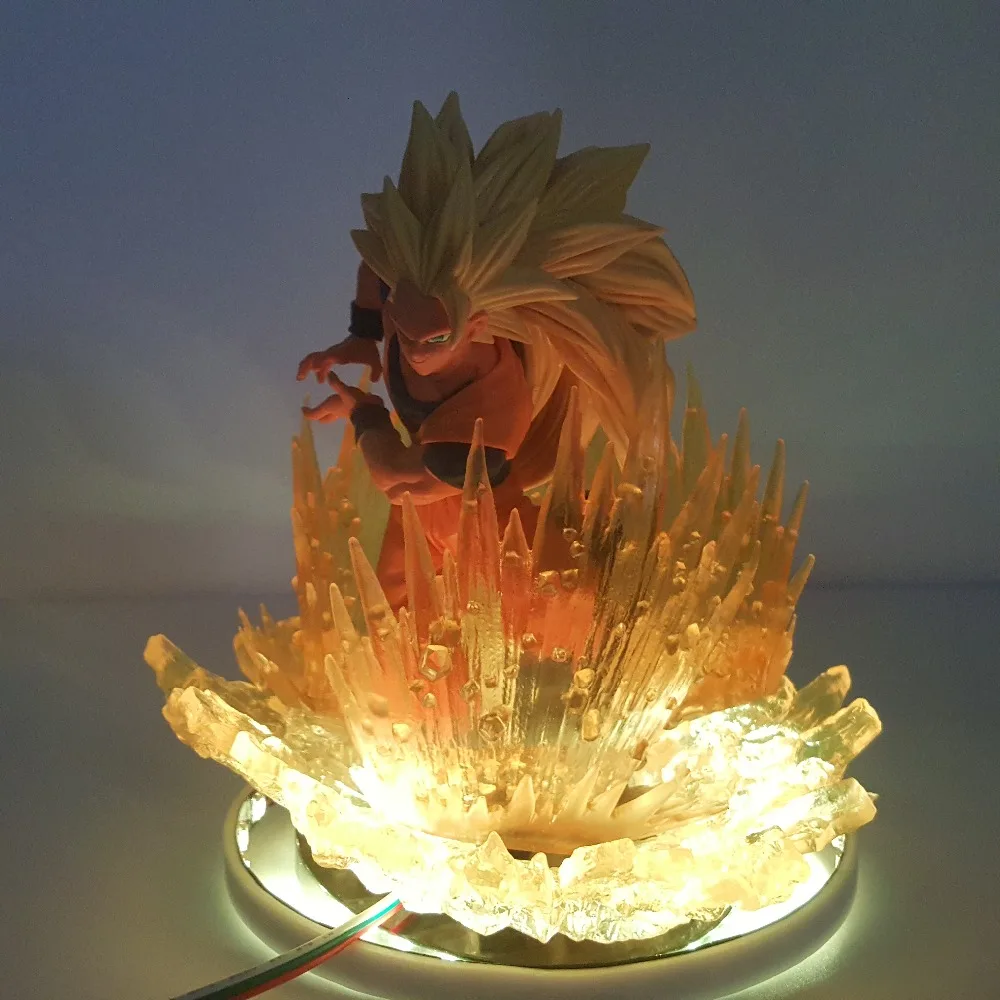 Dragon Ball Z Сон Гоку Супер Saiyan 3 Led вспышка ночник дистанционное управление Жемчуг дракона супер Гоку мощность светодиодный ночник